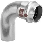 Viega Temponox Bogen I/A 90 Grad mit SC-Contur 1716.1, d. 54mm, Stahl...