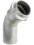 Viega Sanpress Bogen I/A 45 Grad mit SC-Contur Inox 2326.1, d. 18mm, Stahl