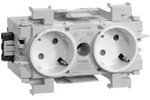 hager Steckdose 2-fach 45 Grad mit Wago Steck-/Klemmtechnik Frontrastend in