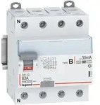 Legrand Fehlerstromschutzschalter DX3 411967, 63A, 4-polig, 30mA, Typ B, 400V,