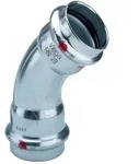 Viega Prestabo Bogen 45 Grad mit SC-Contur 1126, d. 18mm, Stahl verzinkt 558277