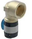 Geberit FlowFit &Uuml;bergangsbogen 90 Grad mit Innengewinde, D 25mm, Rp 1", Rotguss