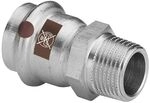 Viega Temponox &Uuml;bergangsst&uuml;ck mit SC-Contur 1711, d. 28mm x R 1", Stahl