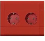 hager SCHUKO Doppelsteckdose mit Wago Steck-/Klemmtechnik C-Profil in verkehrsrot