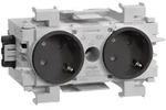 hager Doppelsteckdose 45 Grad, Wago Steck-/Klemmtechnik, BR frontrastend,