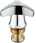 Grohe Oberteil, DN 15, mit langem Kegel, Trecorn-Griff, Markierung Rot, Chrom,