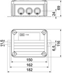 OBO Bettermann Kabelabzweigkasten T100ED 06A, 150x116x67mm, IP66, 690V, E90,...