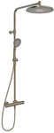 Hansa Aurelia Regenbrause-Duscharmatur, Wandmontage, Thermostat, 3-strahlig, Bronze