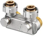 Oventrop Umlenkst&uuml;ck mit Absperrung Winkelform, 50mm, 3/4" &Uuml;berwurfmutter x 3/4"