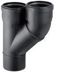 Geberit Parallelabzweig Silent-PP 45 Grad, 110mm, PP-MD, Schwarz, 390557141 390557141