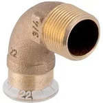 Geberit Mapress Kupfer &Uuml;bergangswinkel 90 Grad mit Au&szlig;engewinde, D 22mm, R 3/4",