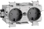 hager SCHUKO Doppelsteckdose mit Wago Steck-/Klemmtechnik Frontrastend...