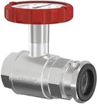 Flamco Pumpen-Kugelhahn mit Thermometergriff rot, mit Schwerkraftbremse DN 32 G1 1/4i