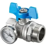 Oventrop Kugelhahn, Blauer Griff mit Thermometer, 1" Innengewinde x 1"...