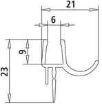 Kermi Dichtleiste FI 1844 11B x2, 97101, 550mm, mit Wasserabpralleffekt, 2534055