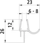 Kermi Dichtleiste GI 1216 9C x1, 3249, 985mm, mit Wasserabpralleffekt, 2534104