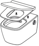Tece one Set Warm-/Kaltwasser und Dusch-WC/WC Sitz Tece neo/one mit Deckel slim