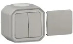 Legrand Multifunktionsschalter Plexo New, 10A, IP55, IK08, Kunststoff, Grau, 069719L