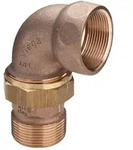 Viega Winkelverschraubung 90 Grad 3088 flachdichtend, R 1" x Rp 1", Rotguss...