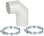 MCZ Anschlussbogen 90 Grad Comfort Air, 60mm, inkl. 2 Rohrschellen 4009011