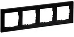 Legrand 4-fach Rahmen SEANO+, 86x300mm, Kunststoff, Schwarz, 765384 765384