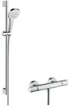 hansgrohe Croma Select E Brausesystem Aufputz Vario, 900mm Brausestange, Wei&szlig;/Chrom,