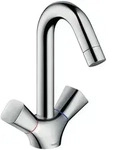 hansgrohe Logis 2-Griff Waschtischarmatur 150mm, mit Zugstangen-Garnitur, Chrom