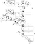 Grohe Eurosmart Care Einhand-Waschtischbatterie, Wandm., Ausladung 257mm, 46mm