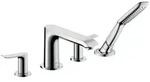 hansgrohe Metris 4-Loch Wannenarmatur Fertigset Wannenrandmontage, Chrom 31442000