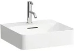 Laufen Handwaschbecken Val 420x450x155mm, mit 1 Hahnloch und &Uuml;berlauf, Wei&szlig;