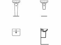 Ideal Standard Handwaschbecken Connect Air Cube 1 Hahnloch, mit Überlauf