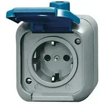 Busch J&auml;ger SCHUKO Steckdose 2-polig Duro 2000 WDI 2300EWSI mit Klappdeckel IP66