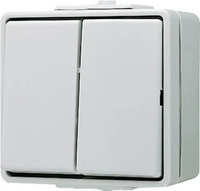 Jung 605W, Jung Serienschalter WG 600, IP44, Kunststoff, Grau 605W