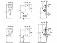 Villeroy & Boch Absaug-Urinal Compact O.novo 245x290x495mm Oval ohne Deckel, Zulauf
