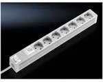 Rittal Steckdosenleiste DK 7240.220, 7-fach, 482,6x44x44mm, Aluminium, Grau 7240220