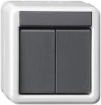 Gira Taster-Busankoppler 2-fach 2-Punkt KNX IP44 Aufputz, Grau, 516230 516230