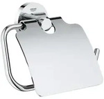 Grohe Essentials WC-Papierhalter, Toilettenpapierhalter mit Deckel, Chrom, 40367001