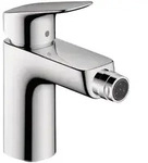 hansgrohe Logis Einhebel-Bidetmischer 100mm 7,2l/min Chrom mit Zugstangen-Garnitur
