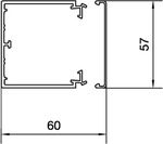 hager Leitungsf&uuml;hrungskanal PVC, LF 60x60mm lichtgrau LF6006007035