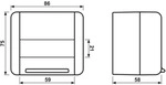 Jung Datenanschlussgeh&auml;use WG 800 854W, 75x86x58mm, Thermoplast, Grau 854W
