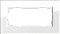 Gira 100212, Gira Abdeckrahmen Esprit, 2-fach, ohne Mittelsteg, Wei&szlig;glas, 100212