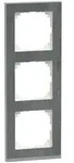 Merten Abdeckrahmen M-Pure Decor 3fach, 229x83x120mm, Thermoplast, Schiefer/Aluminium