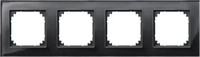 Merten 489403, Merten Abdeckrahmen M-Plan 4fach, 306x90x12mm, Glas, Onyxschwarz
