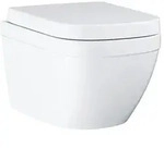 Grohe Wand-Tiefsp&uuml;l-WC Set Euro Keramik, Abgang waagerecht, sp&uuml;lrandlos,...