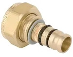 Geberit Mepla &Uuml;bergang mit &Uuml;berwurfmutter, D 32mm, ID 21mm, G 1", Rotguss bleifrei
