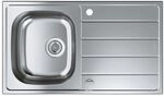 Grohe Edelstahlsp&uuml;le K200 mit Abtropffl&auml;che, 860x500mm, 1 Becken 350x400x160mm,