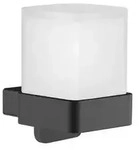 emco Loft Einhand Seifenspender satiniertes Glas Kunststoffpumpe schwarz eckig matt