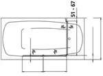 Kermi Badewannenaufsatz Vario 2000 Faltwand 3F FW3 1400x600x24mm Kerolan Perl...