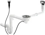 hansgrohe D14-11 Automatische Ab-, &Uuml;berlaufgarnitur f&uuml;r Einzelbecken, Edelstahl