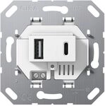 Gira USB-Spannungsversorgung 2-fach Typ A/C Einsatz, Wei&szlig;, 234900 234900